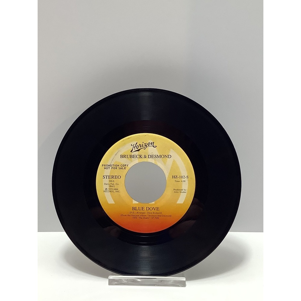 Brubeck & Desmond Blue Dove 7" Single 1975 Promo Horizon Jazz 45 RPM HZ-102-S